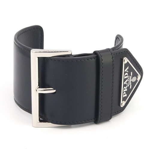 Bracciale Prada 1IB404 pelle nera usatoialetto braccia cinturalo tria logocio bracciore