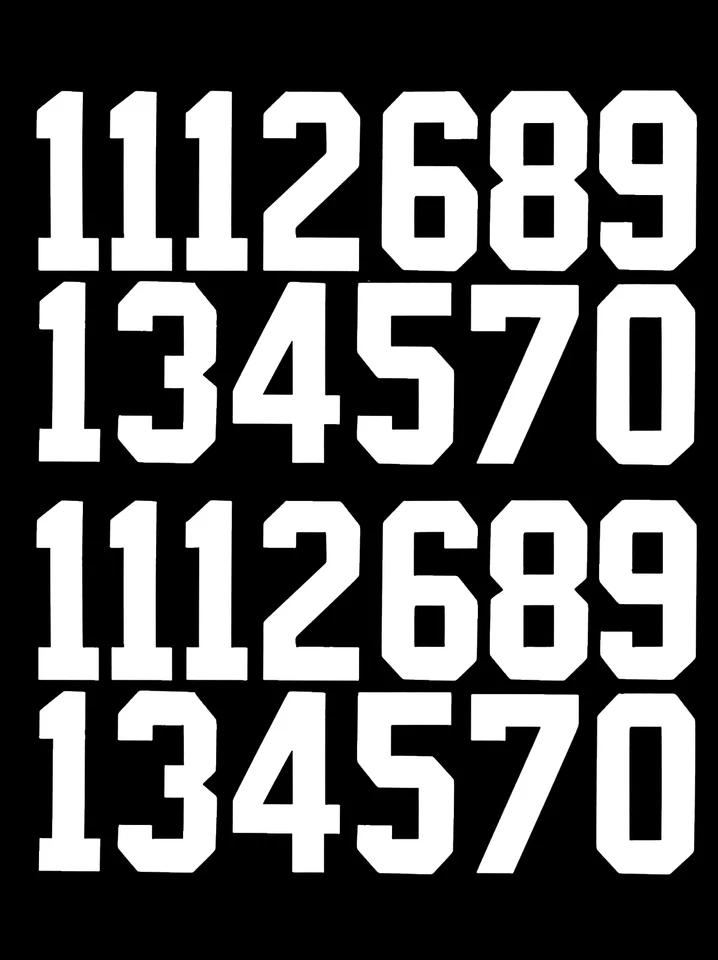 Helmet Numbers Decals Vinyl Stickers Sports Football, Baseball, Hockey, Softball - Image 1 of 2