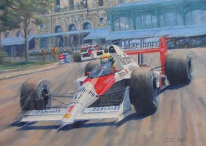 Tarjeta de cumpleaños de autos de carreras de motor Ayrton Senna McLaren Fórmula 1 F1 - Imagen 1 de 1