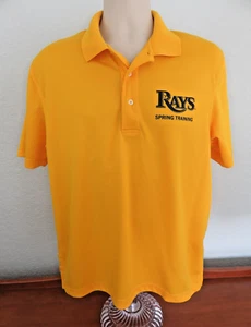Tampa Bay Devil Rays Men's Yellow Spring Training Short Sleeve Polo Shirt Medium - Picture 1 of 6