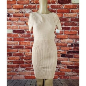 Women Olivicious Peach Open Back Bodycon Short Sleeve Dress large B4HP - Picture 1 of 5