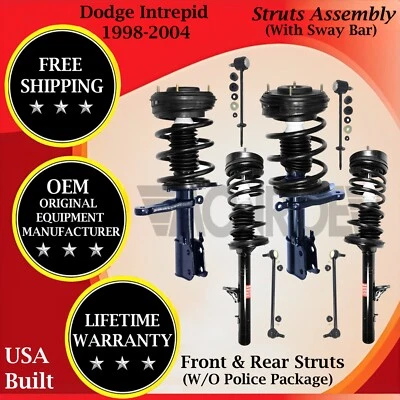 Apoios de suspensão dianteiros e traseiros Monroe OEM com barra oscilante para 1998-2004 Dodge Intrepid - Imagem 1 de 4