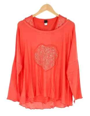 B.C. Damen Langarm SHIRT oversize Longtop Lagenlook 2er Set Größe 44 NEU 061 - Bild 1 von 3