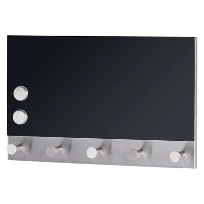 WENKO Hakenleiste 5 Haken 30 x 19 cm Magnet Memoboard Garderobe Schlüsselbrett - Bild 1 von 4