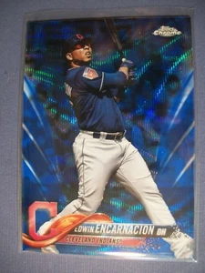 EDWIN ENCARNACION 2018 Topps Chrome Blue Refractor #199 Indians 57/75 - Picture 1 of 1