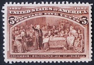 U.S. Mint Stamp Scott #234 5c Columbian, Superb. Never Hinged. A Gem! - Picture 1 of 2