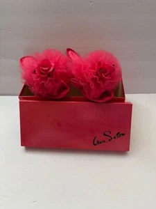 Vtg Ann Seton Womens Pink Satin Bridal Pouf Slippers Slip On Slides Scuffs Shoes - Picture 1 of 12