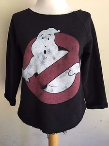GHOSTBUSTERS Official Women's (Custom Cut) Vintage Washed Sweatshirt Size Small - Picture 1 of 1
