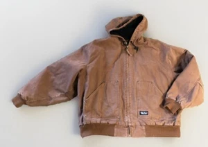 VTG Walls Blizzard Pruf Quilted Lined Canvas Jacket Mens 2XL Brown Hooded EUC - Picture 1 of 11