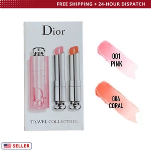 Dior Addict Lip Glow Reviver Duo (001 Pink & 004 Coral) – Lip Balm & Gloss Set - Picture 1 of 4