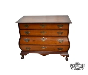 Vintage Mahogany Four Drawer Bombe' Commode/Chest w/Ball & Claw Foot - Picture 1 of 12