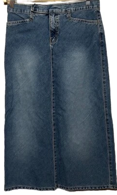 Linda falda vaquera jeans hidráulica 5/6 100 % algodón longitud midi otoño clásico Y2K Foto 1 de 4