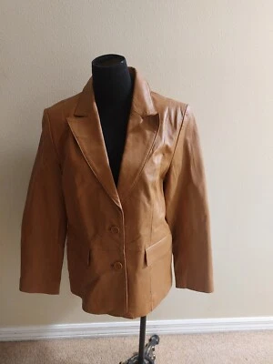 Bagatelle Soft Womens 100% Leather Jacket Tan Camel Size 10 - Image 1 of 4