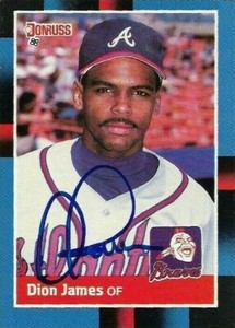 DION JAMES ATLANTA BRAVES SIGNED CARD 1988 DONRUSS #190