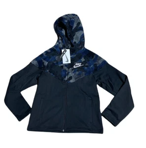 Nike Boys Sportswear Full Xip Camo Sherpa Fleece Hoodie CU8942-010 Size YL - Picture 1 of 4