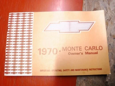 1970 CHEVROLET MONTE CARLO ORIGINAL FACTORY OWNERS MANUAL FIRST EDITION - Image 1 of 3