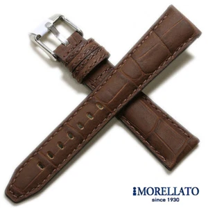 CINTURINO MORELLATO BAND WATCH PELLE GOMMATA STAMPA ALLIGATORE MARRONE 18 20 22 - Bild 1 von 2