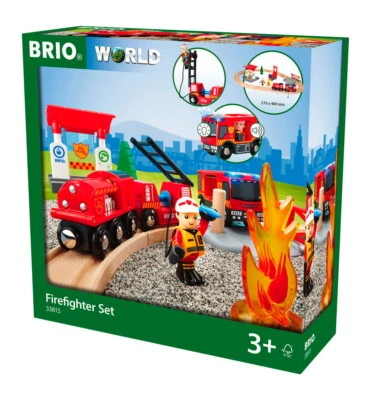 Brio World Eisenbahn Set Bahn Feuerwehr Set 18 Teile 33815