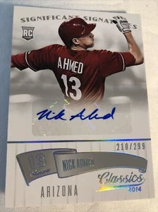 Nick Ahmed 2014 Panini Classics Significant Signatures Silver /299 #84 Autograph - Picture 1 of 3
