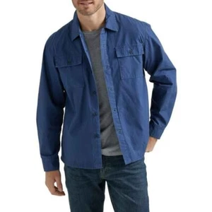 Camisa tejida manga larga calce relajado Wrangler para hombre y hombre grande, talla XL, azul - Imagen 1 de 4