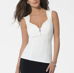 NWT Sexy CACHE Zipper Corset Dress Club Party Top Black - M White - M L XL - Picture 1 of 7