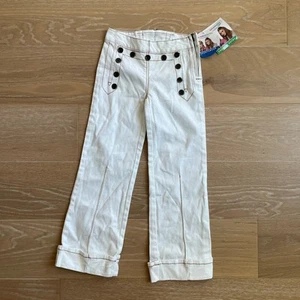 Vintage Y2K MaryKate & Ashley Olson Girl's Cropped Sailor Pants NWT sz 7 White - Picture 1 of 4