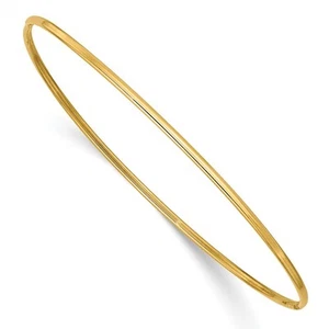 10K Yellow Gold 1.5mm Polished Slip-on Bangle Bracelet 8 Inch - Picture 1 of 4