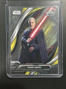 2024 Topps Chrome Black Star Wars Yellow Lazer Refractor /75 Count Dooku - Picture 1 of 2