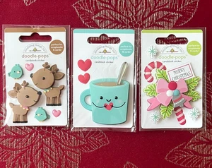 #D85 - FELIZ NAVIDAD BASTÓN DE CARAMELO CACAO RENOS GARABATOS-POPS PEGATINAS 3D - Imagen 1 de 1