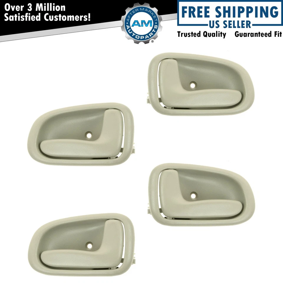 Maçanetas internas internas bege kit conjunto de 4 maçanetas para 93-97 Toyota Corolla - Imagem 1 de 4