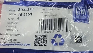 Nuevo Genuino GM 3033879 Aire Acondicionado Orificio Tubo 15-5151 - Imagen 1 de 3