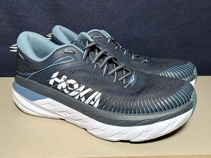Hoka One One Shoes Men's 10.5 Blue Bondi 7 Athletic Running Workout 1110518 OBPB - Picture 1 of 14