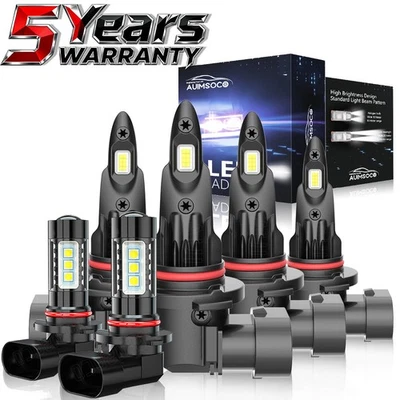 For 2007-2009 Chrysler Sebring Sedan 4-Door 2.4L 2.7L 3.5L LED Headlights 6Pcs - Image 1 of 4