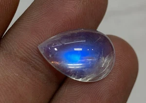 AAAAAA Quality Rainbow Moonstone Blue Fire Pear Shape Cabochon Size 11X16 MM - Picture 1 of 20