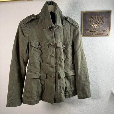 Women's Rag & Bone Olive Green Military Style Button Front Jacket Size 2 - Image 1 of 4