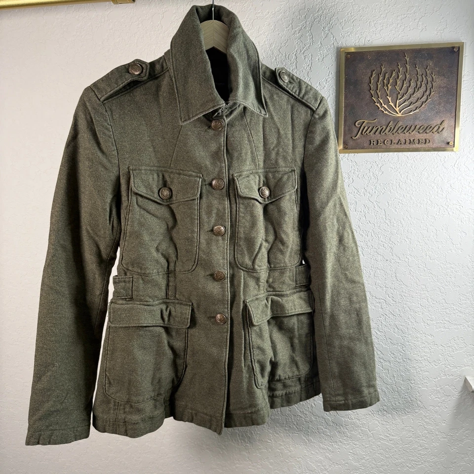 Chaqueta para mujer Rag & Bone verde oliva estilo militar botón delantero talla 2 Foto 1 de 4