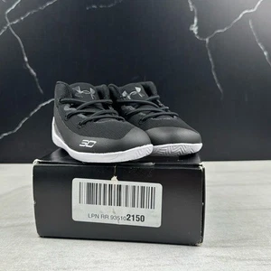 Under Armour Crib UA Curry Basketball Shoes Black/White sz 4 kids - Picture 1 of 10