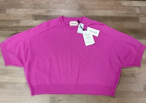 LouLou Studios "Darat" 100% Cashmere Pink Cropped  Sweater SZ S NWT $365 - Picture 1 of 5