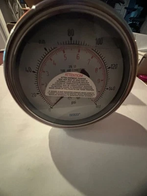 WIKA 4" LIQUID FILLED GAUGE 0-160 PSI TYPE 233.54 1/2” stainless back connect - Image 1 of 4