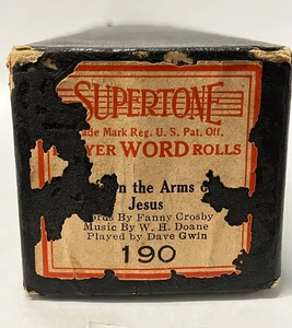 Supertone Player Piano Word Roll 190 Safe In The Arms of Jesus Fanny Crosby - Picture 1 of 5