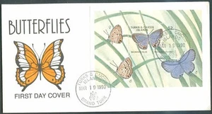 BUTTERFLIES - TURKS & CAICOS FDC 1990 VF - Picture 1 of 1