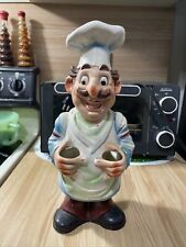 Vintage 1960s Jolly Chef Italian Ceramic Kitchen Utensil Holder 11"