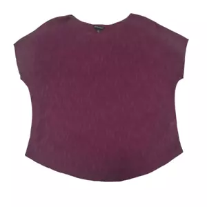 Eileen Fisher Organic Linen Cotton Knit Top Women's Size Medium Purple Magenta - Picture 1 of 8