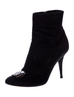 Christian Dior Botas Botín Gamuza Negras Gema Cannage Talla 9.5 IT 39.5 Foto 1 de 4