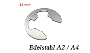 12 mm E-CLIP Außen Sicherungsring Sprengring für Welle DIN 6799 Edelstahl M12 - Picture 1 of 8