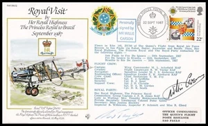 Jockey WILLIE CARSON Signed RAF RV2bV Royal Visit to Brazil Cover - Picture 1 of 3