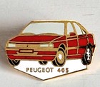 SELTENER AUTO ANSTECK PIN  PEUGEOT 405 IN ROT PIN CA. 1990
