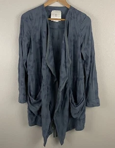Hei Hei Size XS Embroidered Periwinkle Blue Open Front Draped Jacket Kimono - Picture 1 of 6