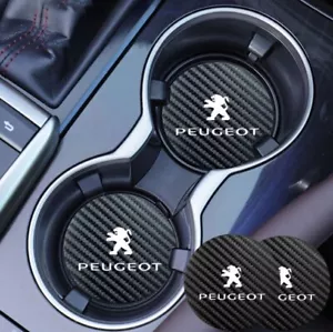 2 Pcs Carbon Fiber Texture Car Cup Holder Coaster Anti-slip Mat for Car NEW - Imagen 1 de 5