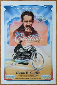 GLENN H. CURTISS land speed record PRINT Ormond Beach 1997 anniversary 16"X24" - Imagen 1 de 6